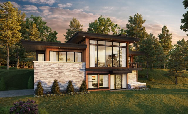 Loves Point House Plan | Dramatic Small Modern Home Design - M-1887M