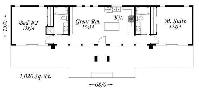 Turning Point House Plan | One Story Small Modern and Green House Plan