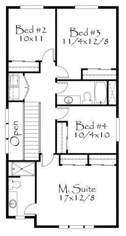 1725 House Plan | Two Story Craftsman Cottage Style Home Design