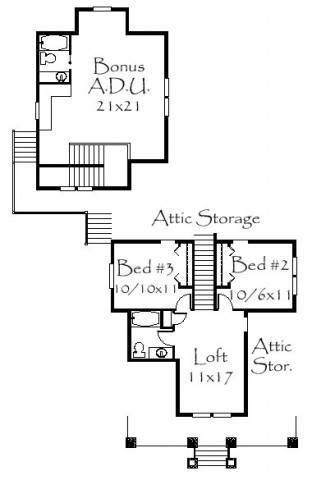 Bungalow House Plan | Traditional Classic Style Home Design with Rear ...