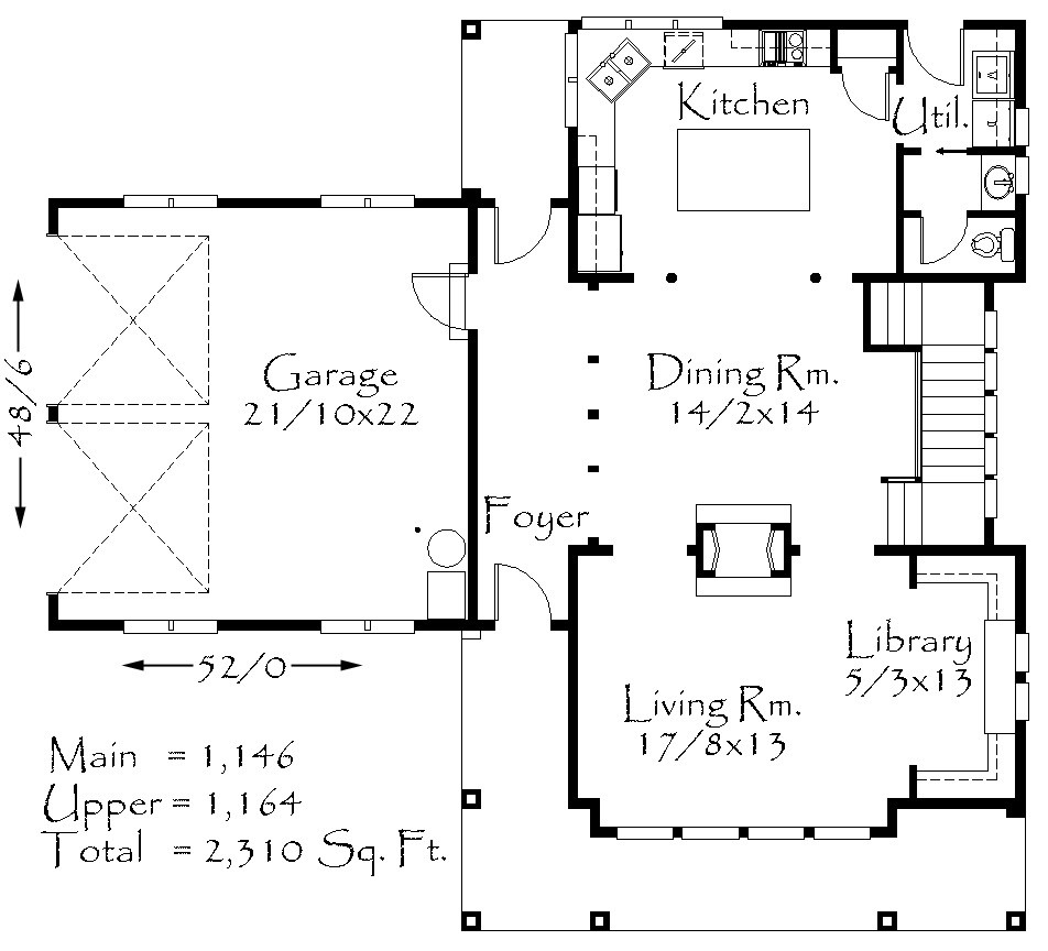 2310s House Plan Bungalow House Plans, Country Style