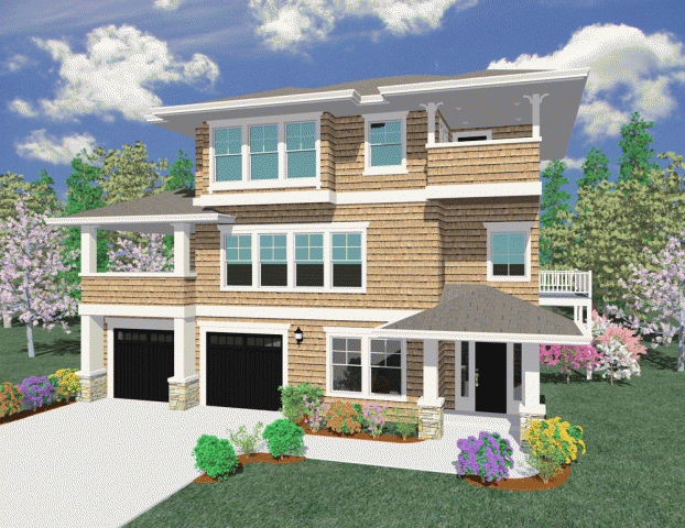 Uphill House Plans | Modern House Plans by Mark Stewart