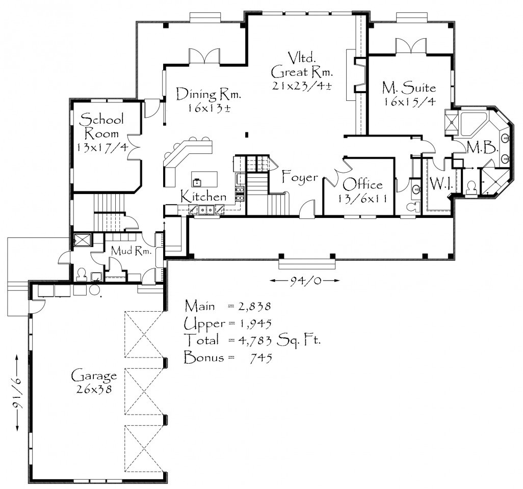 M4783 House Plan Lodge House Plans
