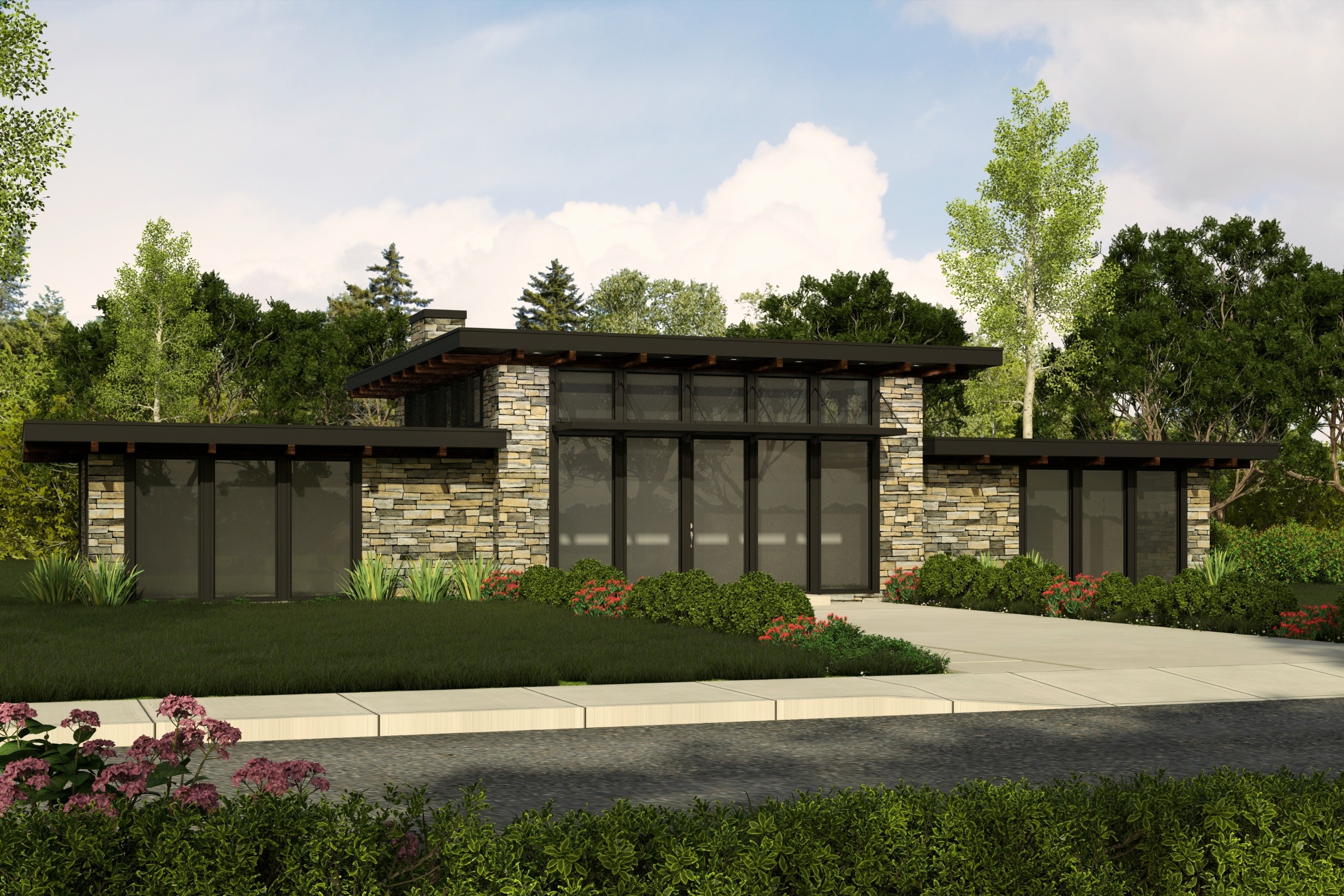 Black Diamond House Plan One Story Small Modern Home Plan   1439 Smaller 