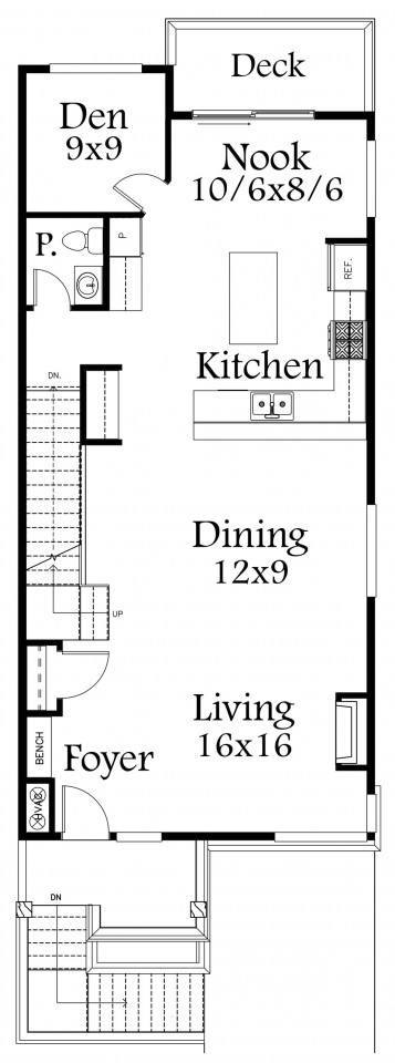 Madison House Plan | Three Story Modern Industrial Skinny Home Design