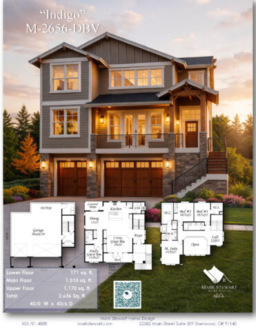 Modern Craftsman House Plan - Indigo - M-2656-DBV