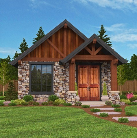 Trinidad House Plan | One Story Small Modern Lodge Home Design