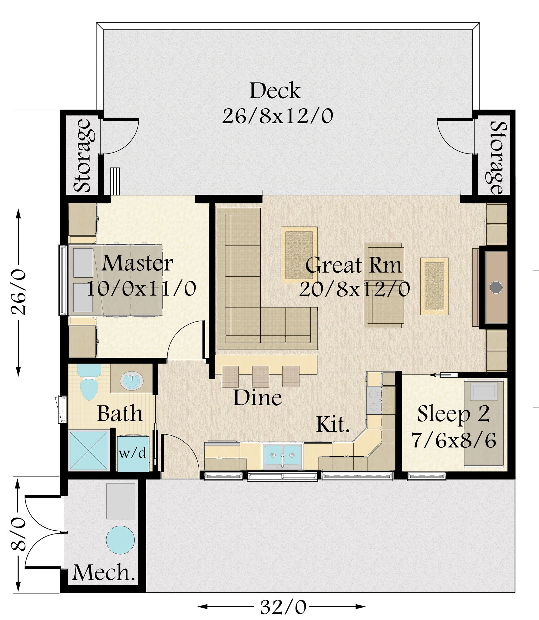 Small Single Floor House Plans