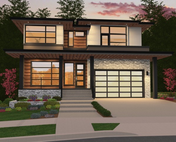 Tropic House Plan | Two Story Northwest Modern Home Design