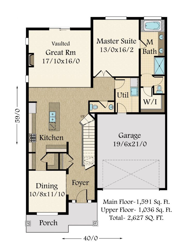 Glenview 8 Craftsman House Plan | House Plan main floor owners suite