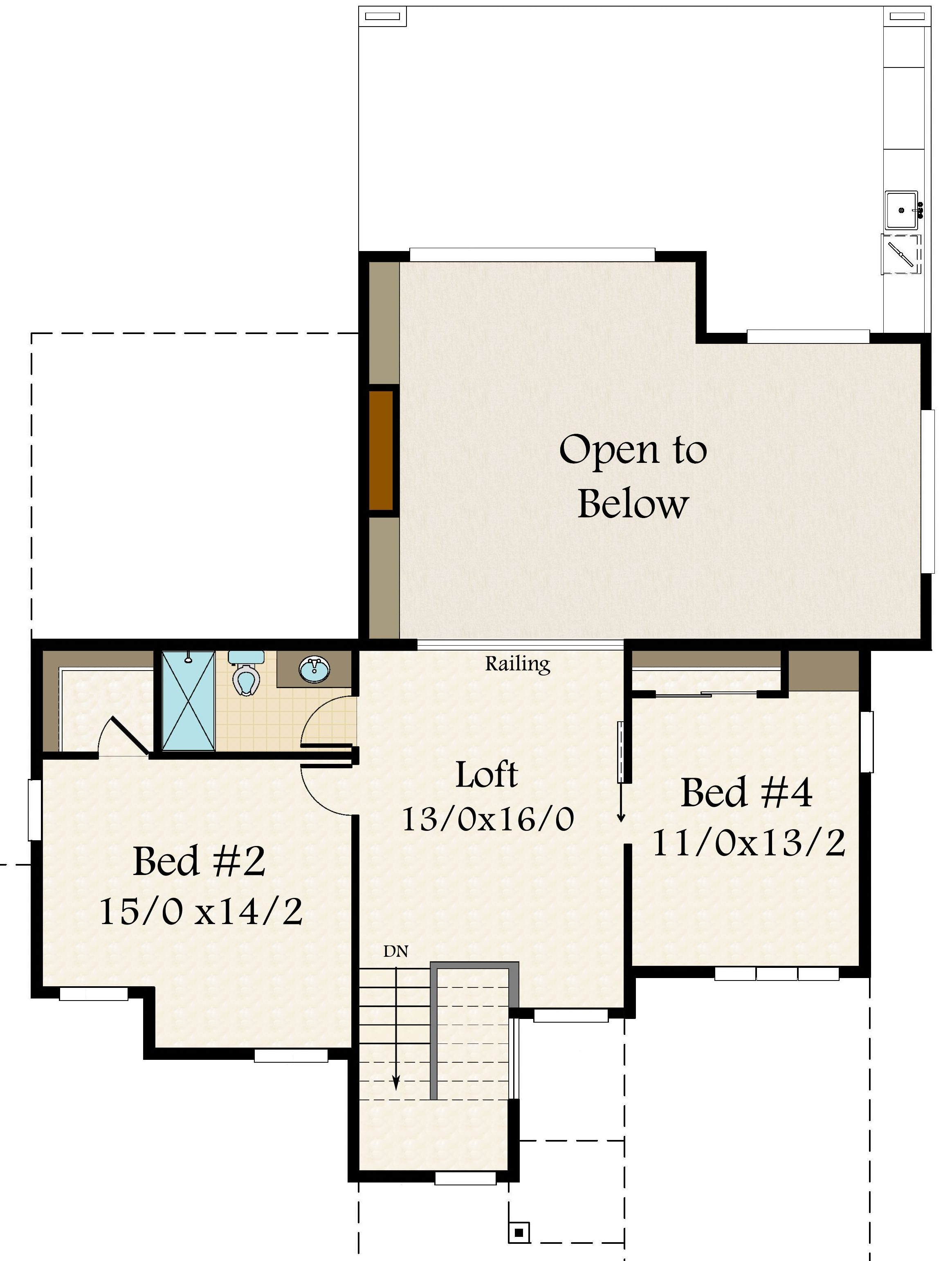 A Modern  Empty  Nester  House  Plan  with unique and award 