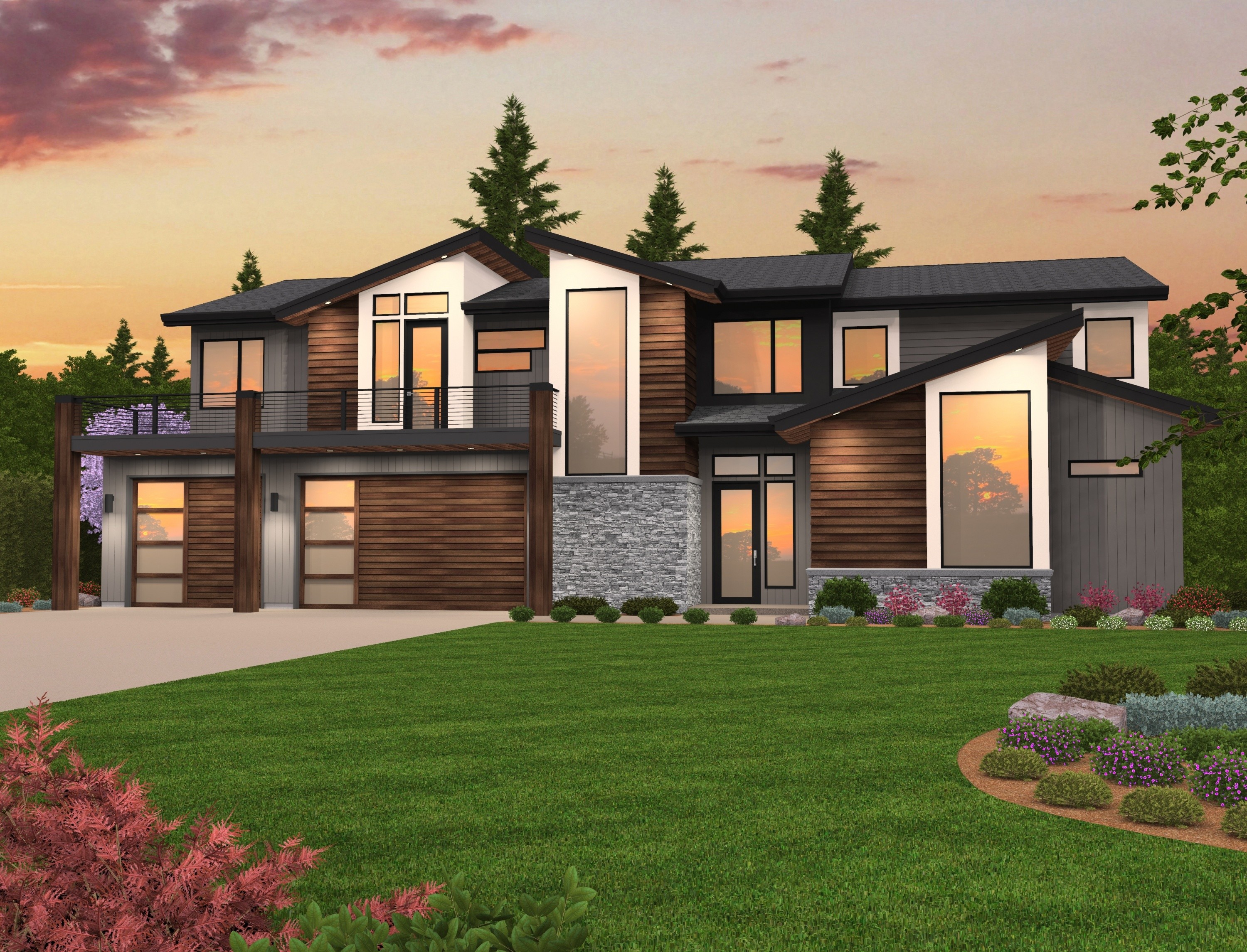 Be blown away by this Exciting Two Story Modern Home Design.