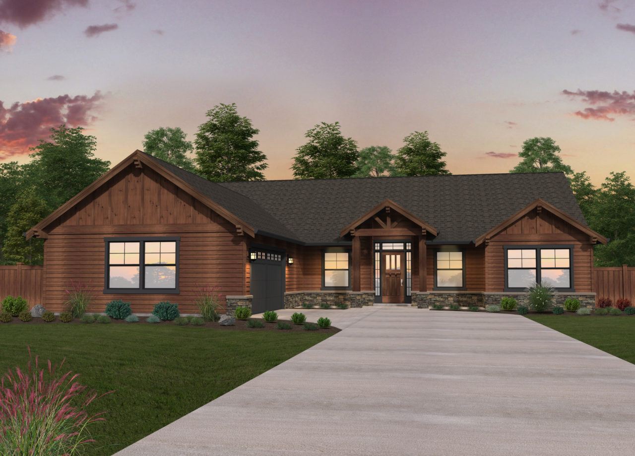 Double B Ranch House Plan | One Story Affordable Ranch Home Design - M ...