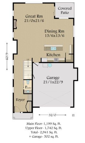 Good Edge House Plan | Two Story Asymmetrical Roof Modern Narrow Home ...