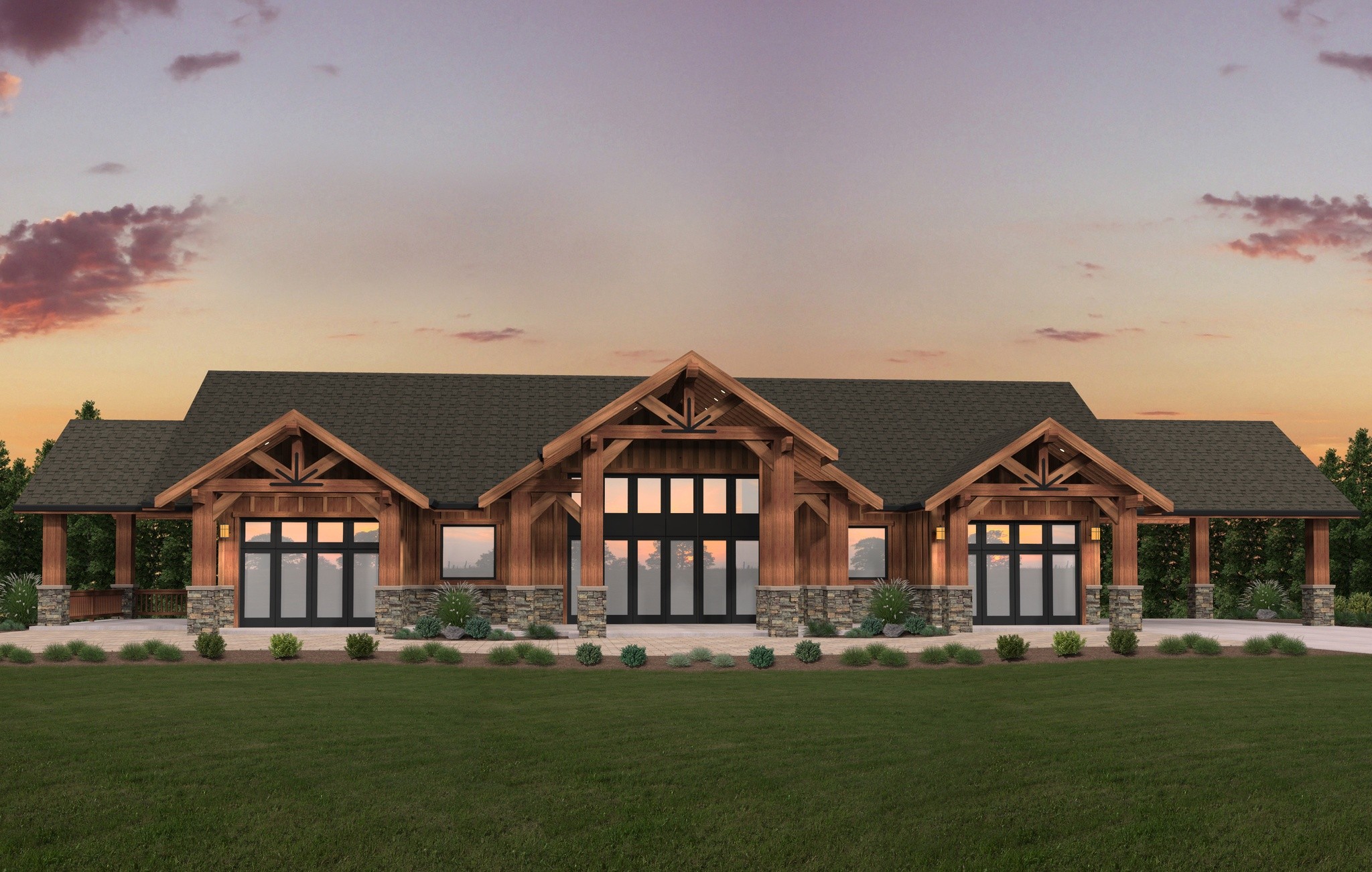 Skyfall House Plan Lodge Home Design   Sky Fall Guest Final Rendering 