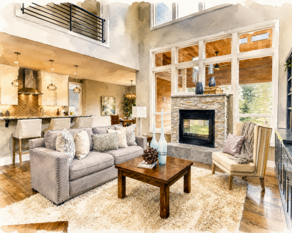Best Selling Modern House Plan -Modern Ridge- MM-2434-TL Great Room
