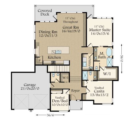 Hillside House Plan | Modern Daylight Home Design with Basement - MM ...