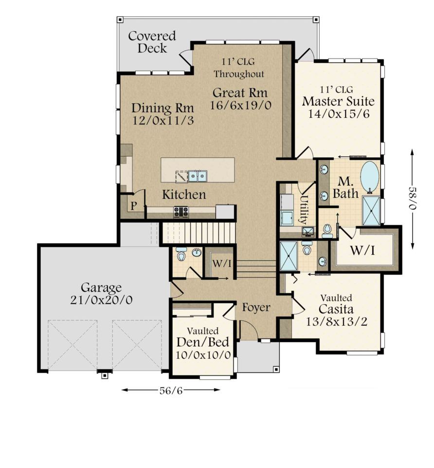 Hillside House Plan | Modern Daylight Home Design with Basement - MM ...