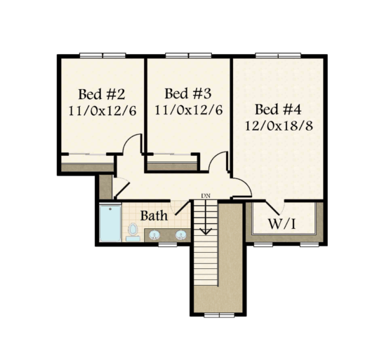 Joanna House Plan | Shallow Footprint 4 Bedrooms Farm Home Design - M ...