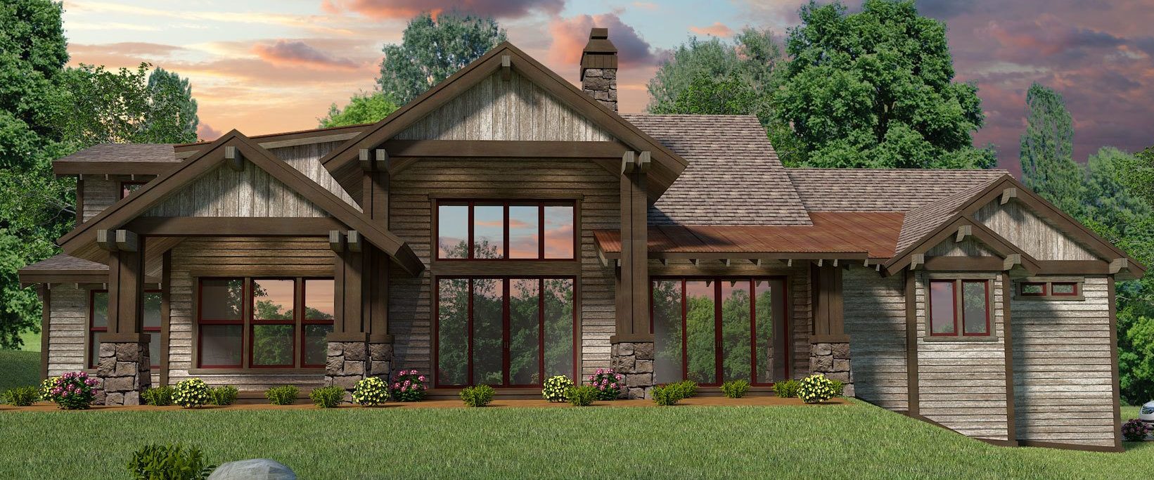 Allentown Two Story Lodge House Plan By Mark Stewart Home Design