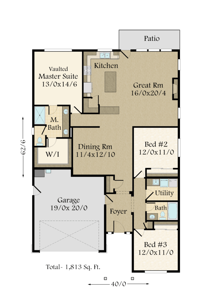 Midwest House Plan | One Story Farmhouse Home Design