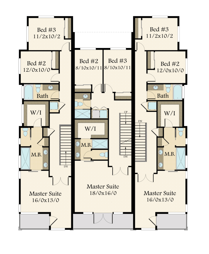 Killingsworth 3 House Plan | HIgh Style Modern 3 Plex Home Design - M ...