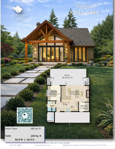 Cozy Rustic Cottage House Plan - MMA-640-J Front View Final Summary image 