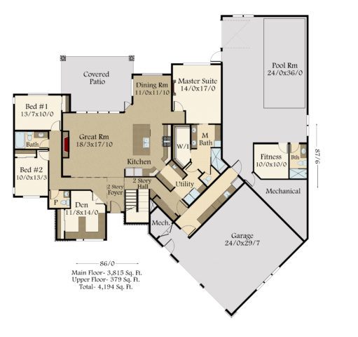 Soure Point House Plan | Modern Two-Story Home Design w/2 Car Garage