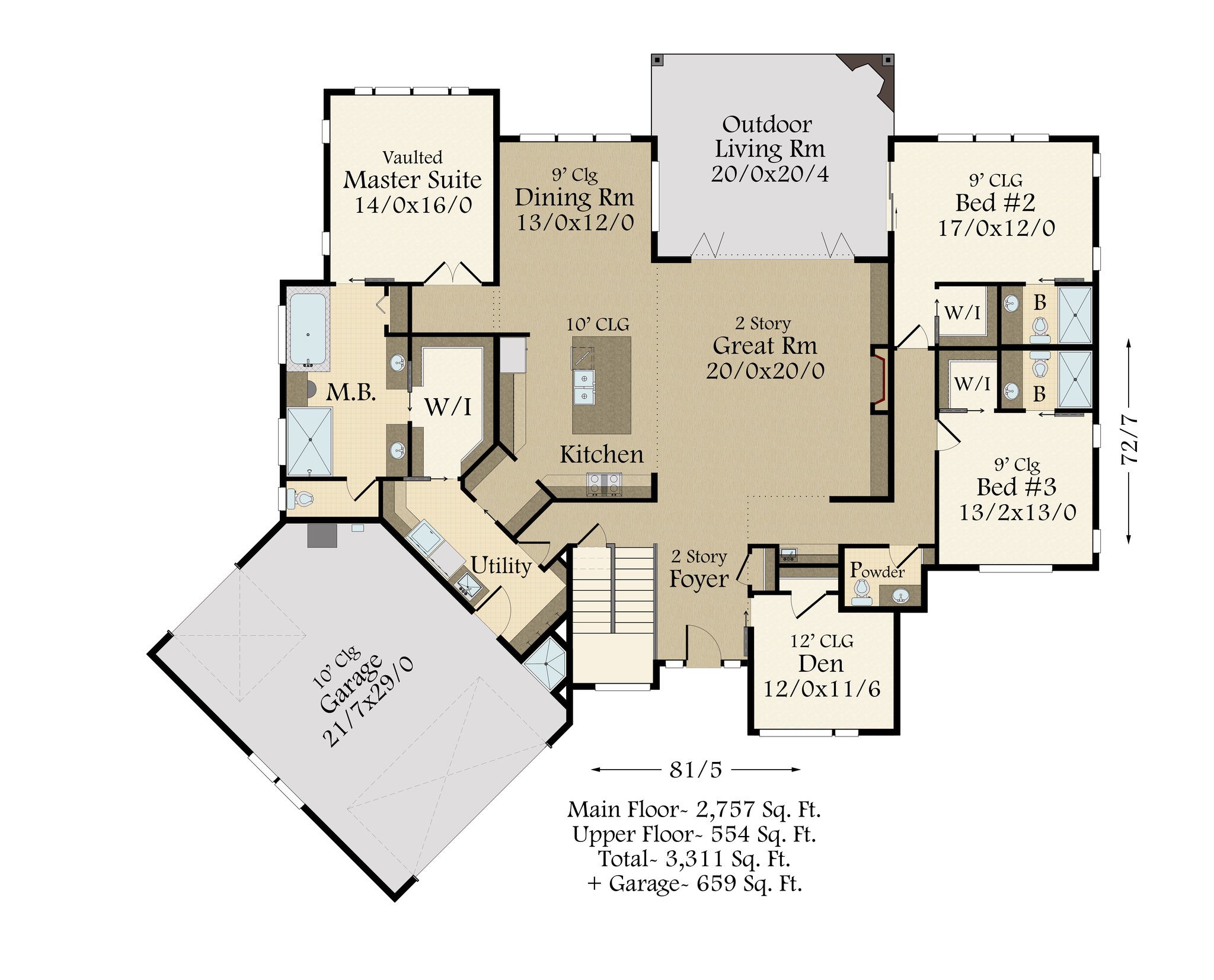 Modern Two Story Floor Plans - floorplans.click