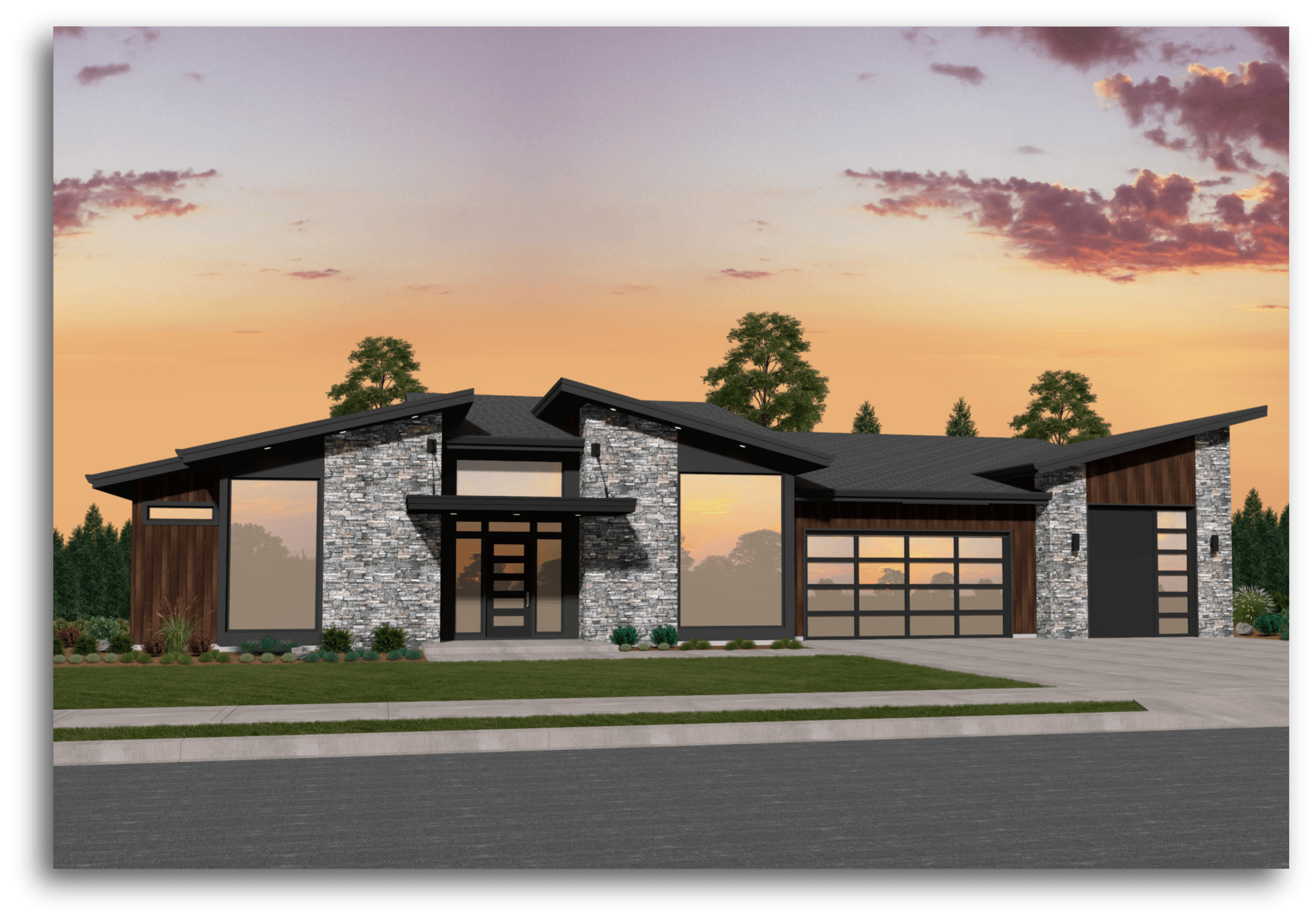 MI 6 Modern  House  Plan  One  Story  Modern  House  Plans  with 