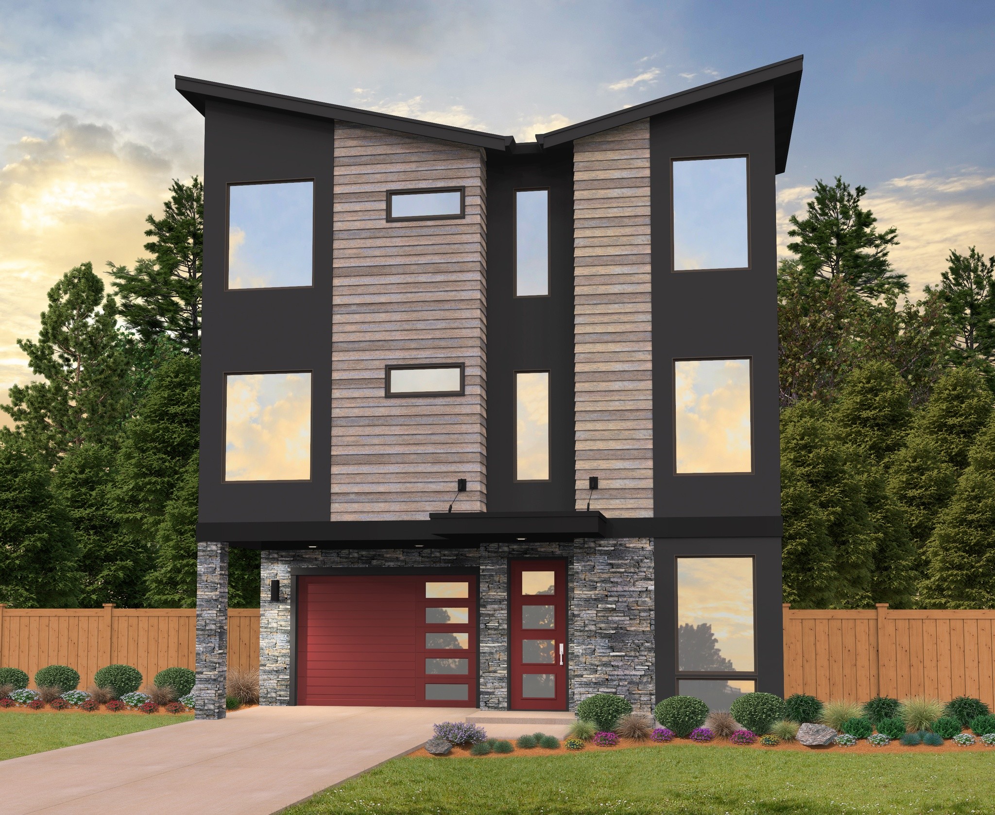 Blandena House Plan Modern Home Plan 3 Story, 4Bedroom