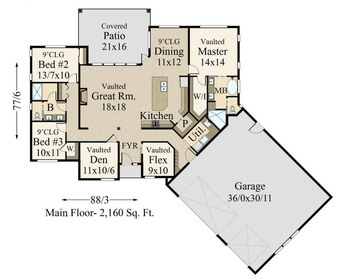 Rock Star - Exciting Modern MCM One Story House Plan - X-20 | Modern ...