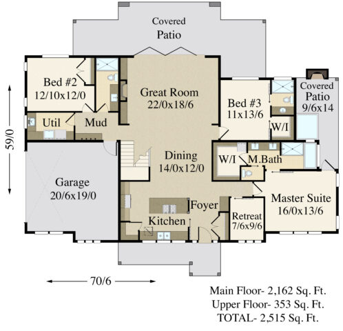 Malibu Cuthbert House Plan | One- tory Rustic Multi-Generational Home ...