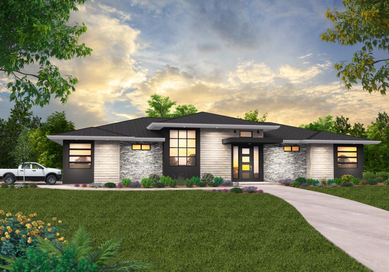 Stewart Modern Multi Generational Ranch X 19 C Prairie House Plan