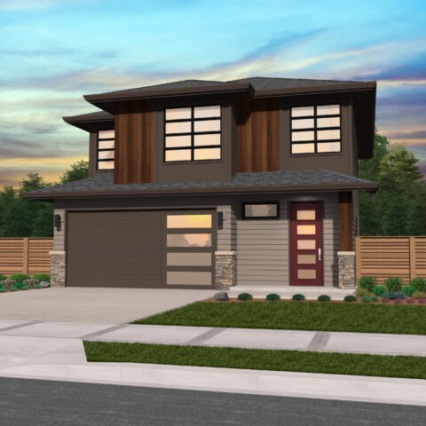 Point B House Plan | Hip Roof Modern Home Design with 3 BD Bonus - MM ...