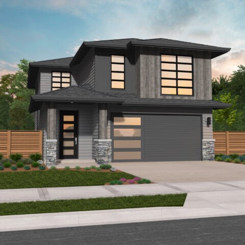 Theta House Plan | Two Story Narrow Modern Small Home Design - MM-2015-B