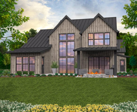 Lucy House Plan | Grand Rustic Farmhouse Home Design - MF-3313