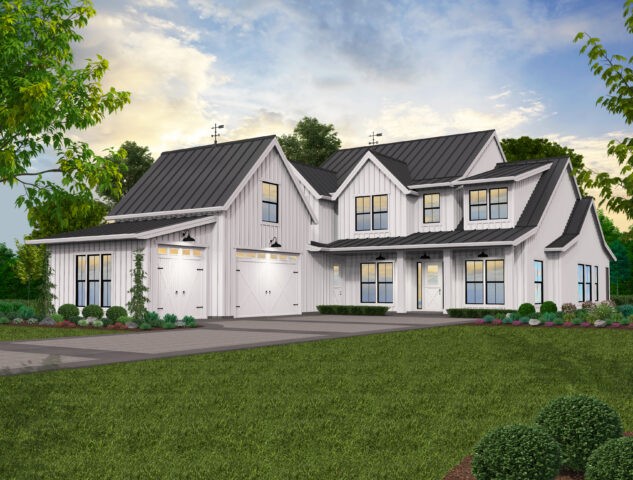 Lucy House Plan | Grand Rustic Farmhouse Home Design - MF-3313