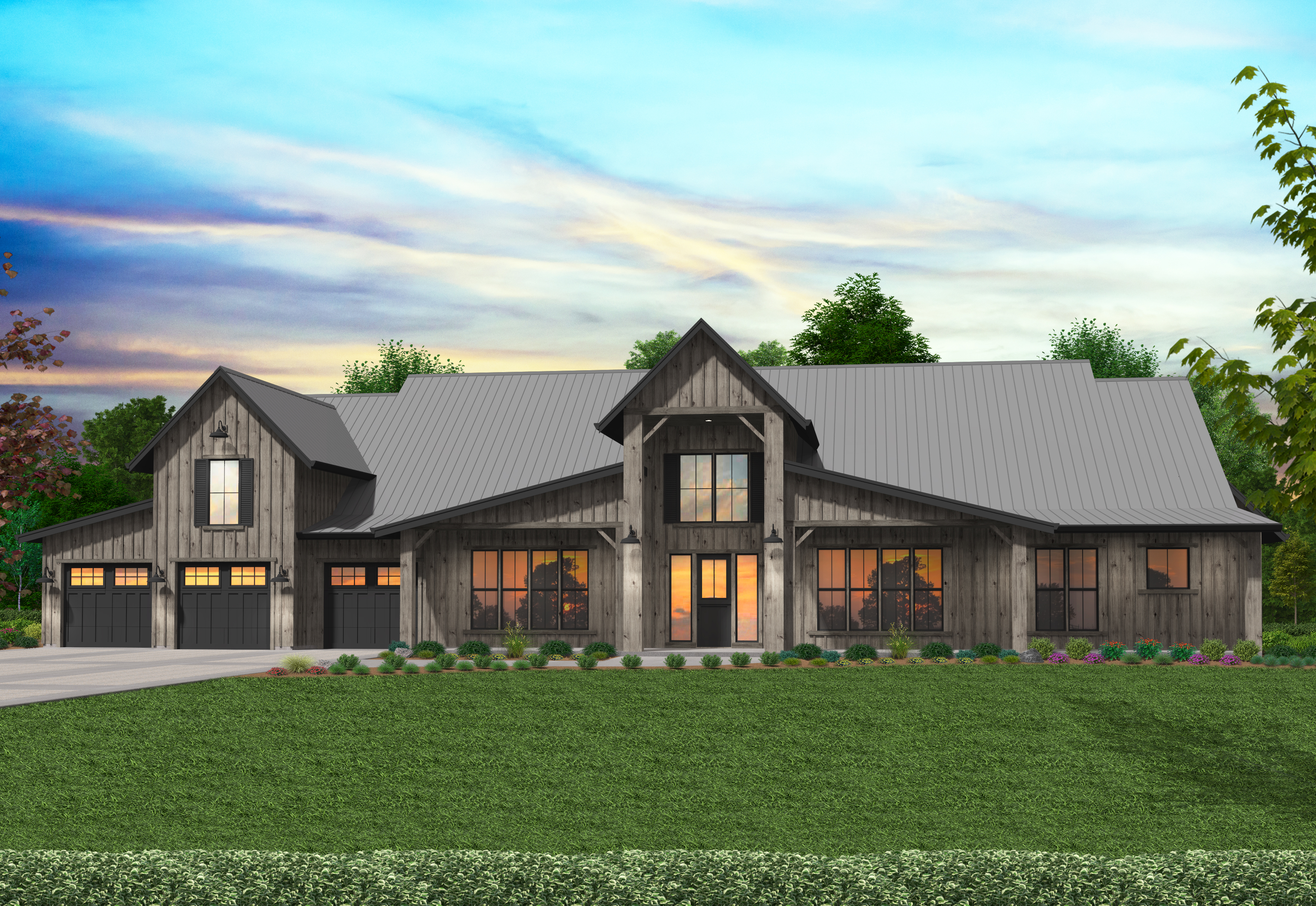 MODERN BARN HOUSE ALLENTOWN MARK STEWART PLAN MB 4841 BARN FRONT 