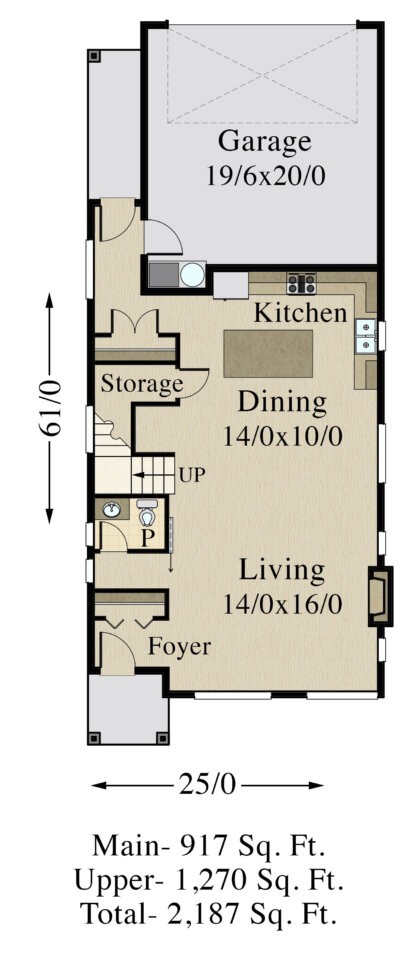 Modern Deschutes House Plan | Two Story Modern Narrow Home Design with ...