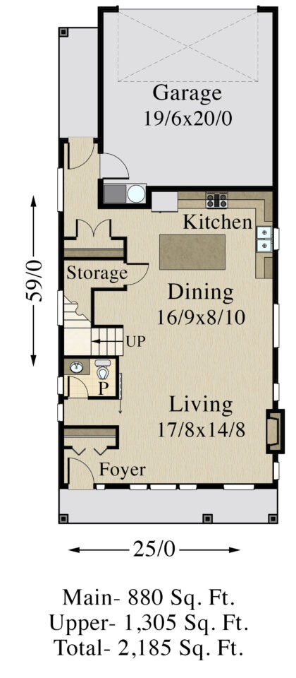 Joseph Houes Plan | Two Story Rear Garage Narrow with 4 Bedrooms Home ...