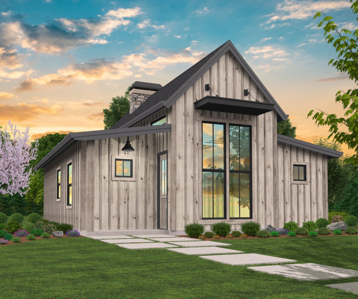 Freedom 45 House Plan | Light Filled Rustic Barn Style Small House Plan ...