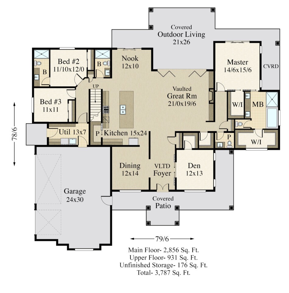 Georgia House Plan | L-shaped Best Selling Farmhouse Home Design - MF-3700