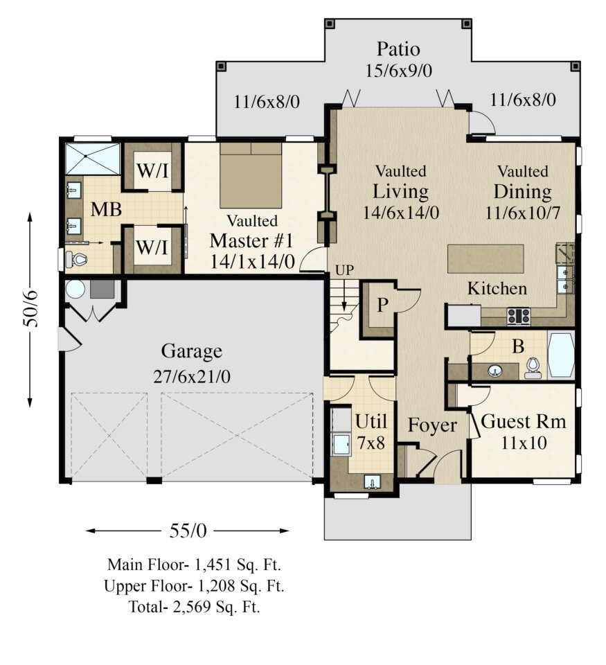 Modern 7 House Plan | Shed Roof Rustic Modern 2 Suite Home Design MM-2659