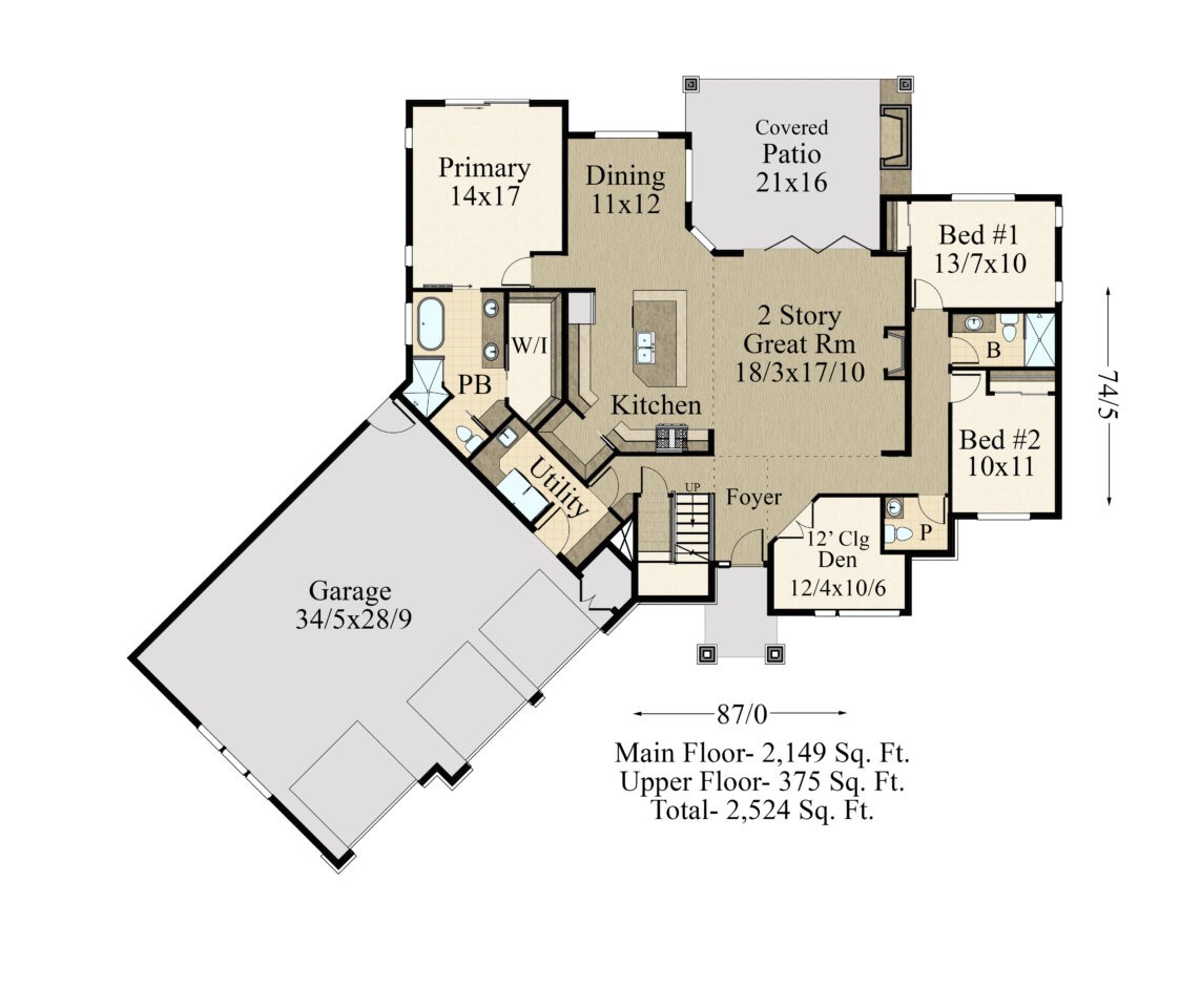 Haus 3 House Plan | Two Story Modern Prairie Home Design with Angled ...