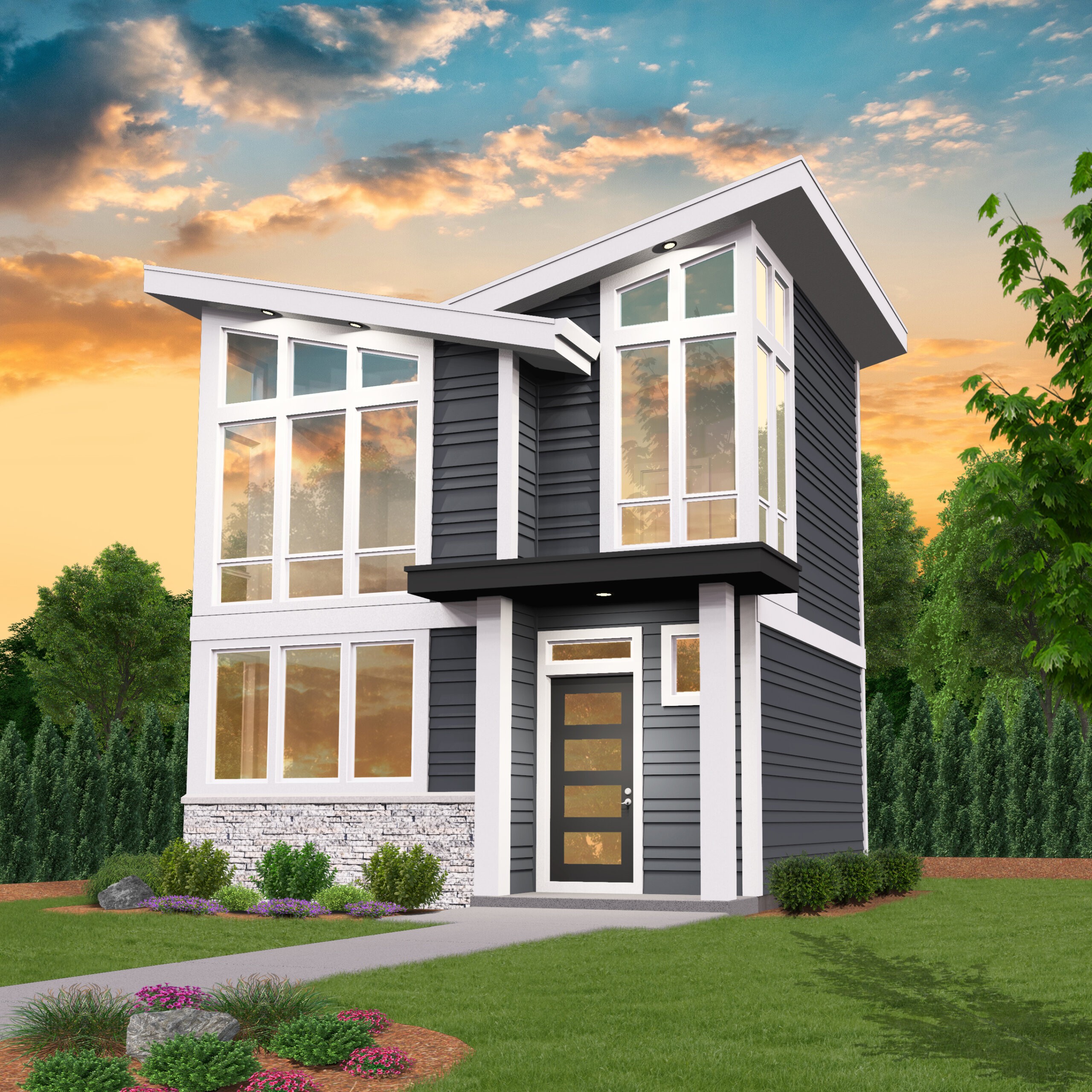 JACKO SENIOR MODERN HOUSE PLAN MM 818 FRONT VIEW Scaled 