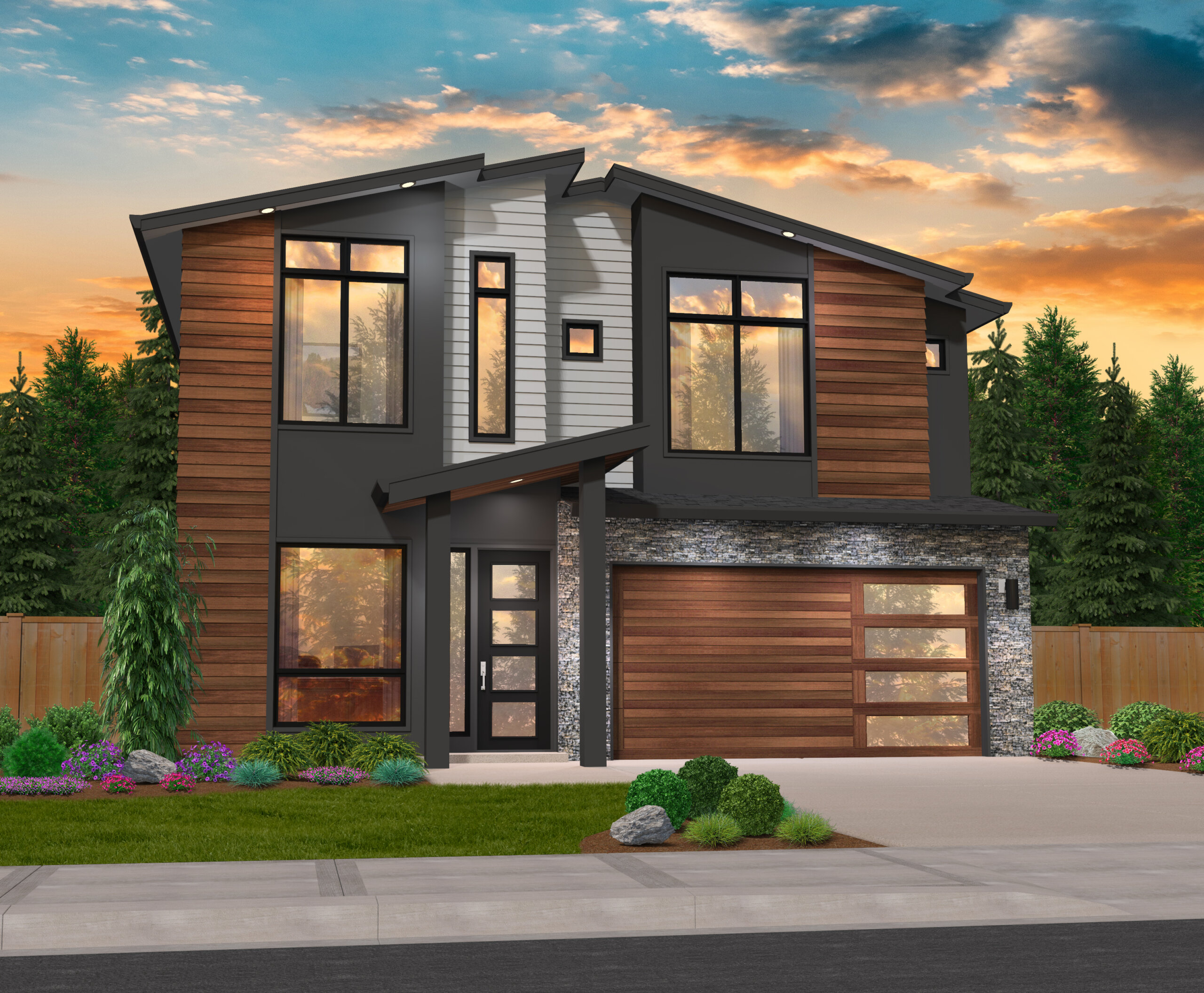 Vibe – One Story Luxury Modern House Plan – MM-2896