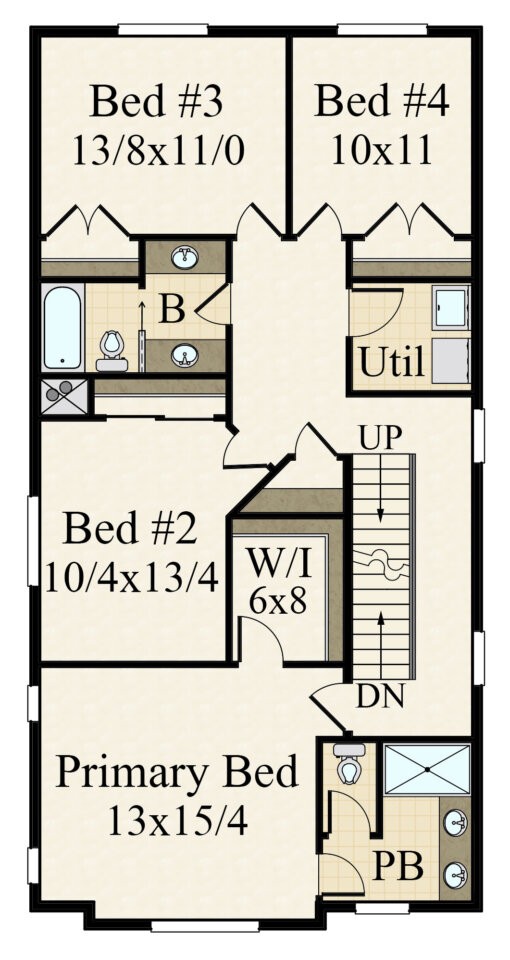 Willow - A Narrow 3 Story House Plan | Modern Small Home Design