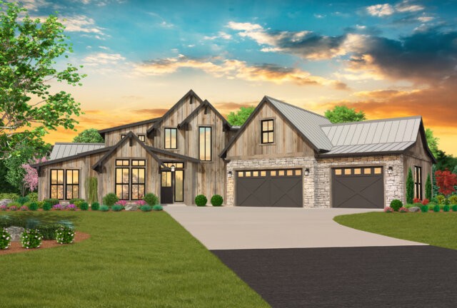 Colorado House Plan | Two Story Popular Rustic Farmhouse Home Design ...