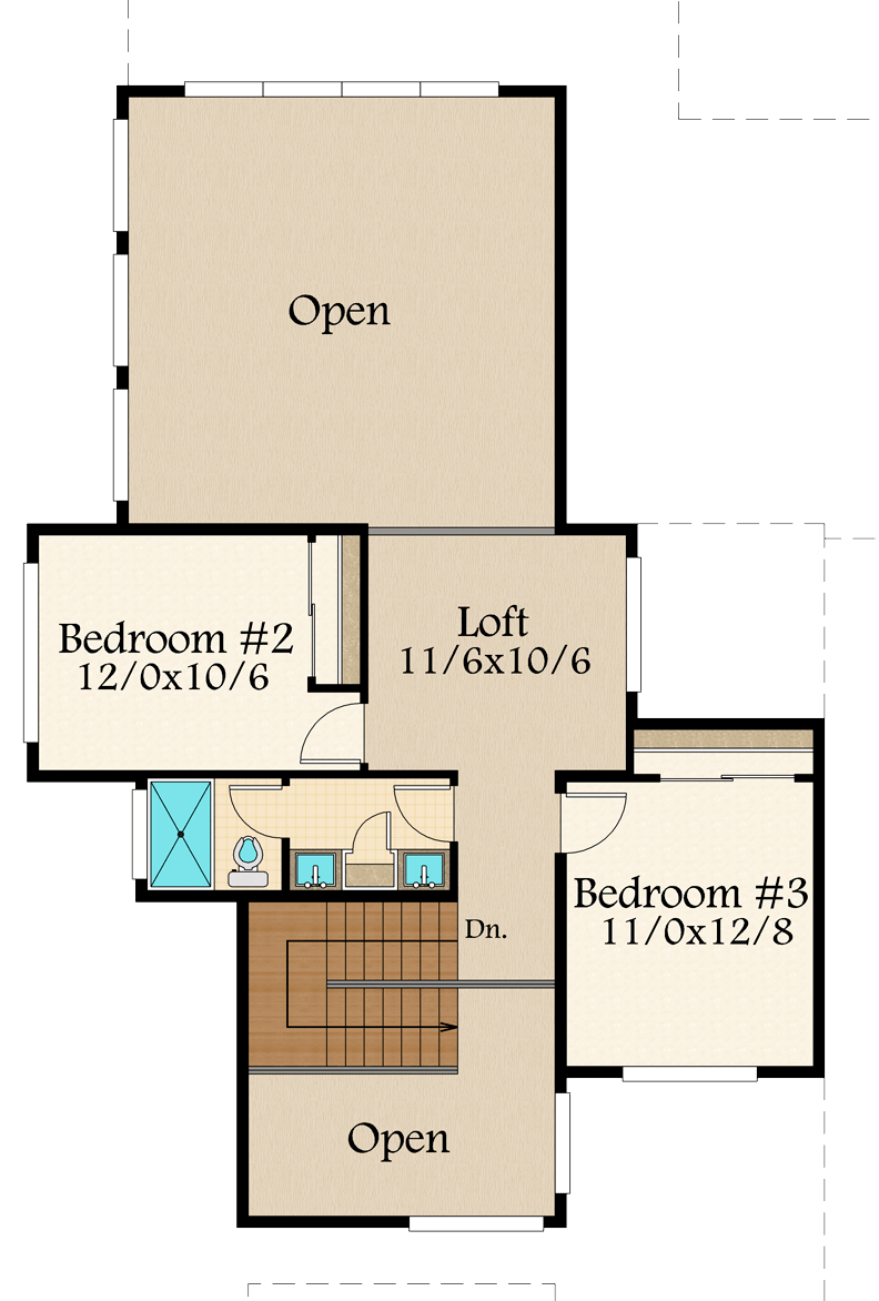 Full Set of two story 2 bedroom house plans 1,558 sq ft 